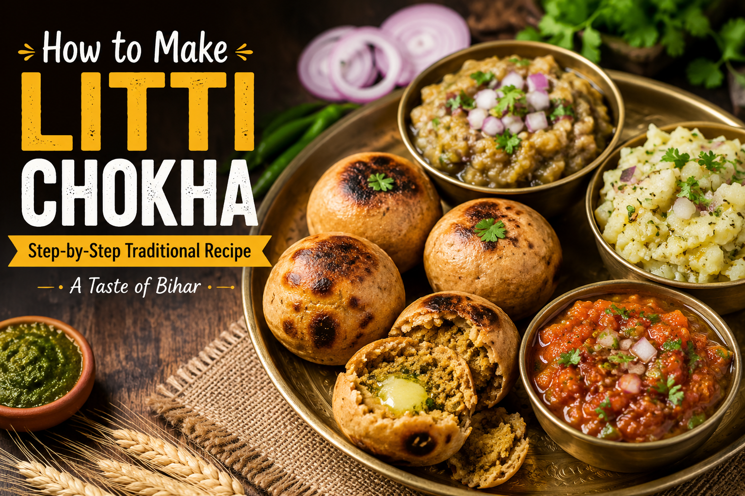 How to Make Litti Chokha – Traditional Bihar Recipe with Sattu and Chokha