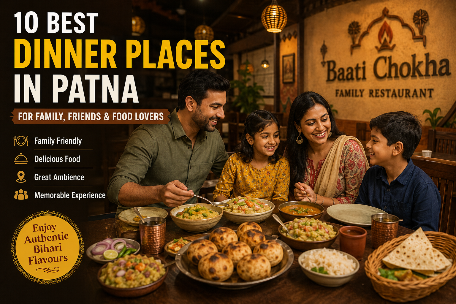 Dinner Places in Patna – Family Dining with Traditional Bihari Food