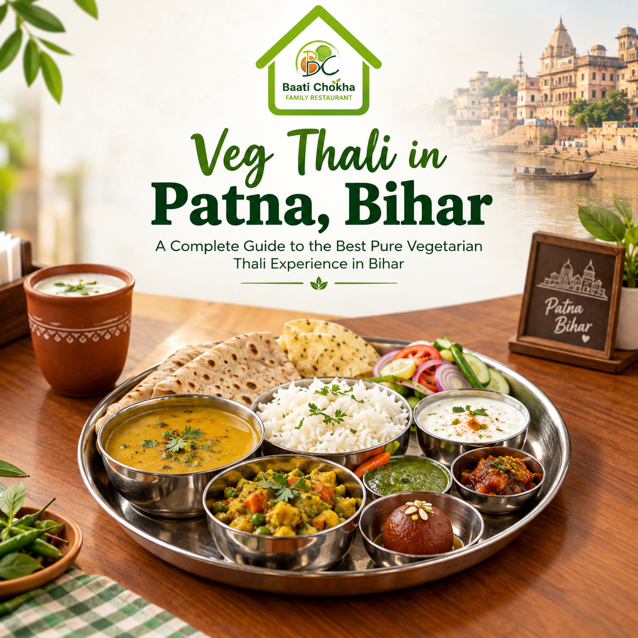 Thali in Patna, Bihar at Baati Chokha Family Restaurant