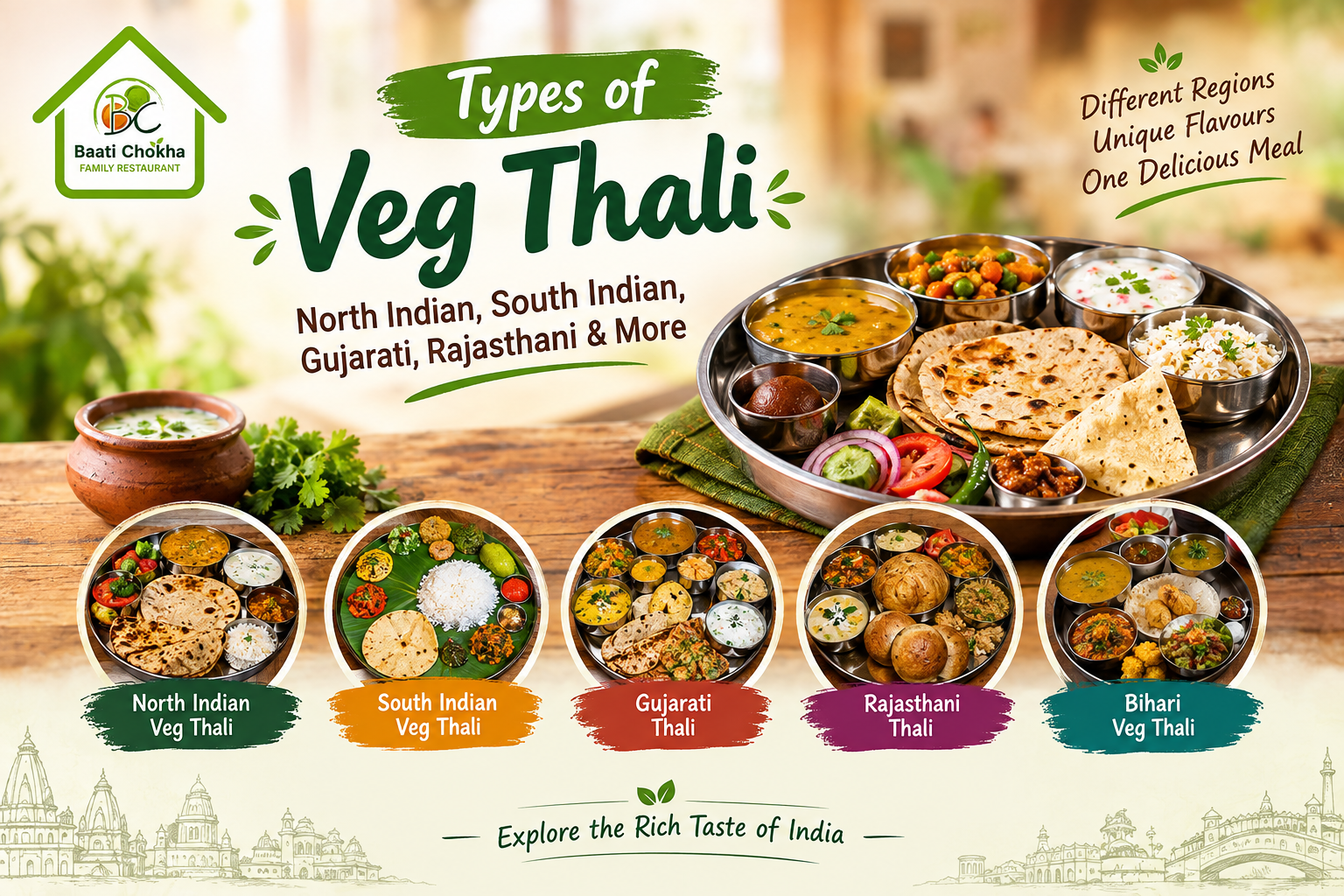 Types of Veg Thali: North Indian, South Indian & More